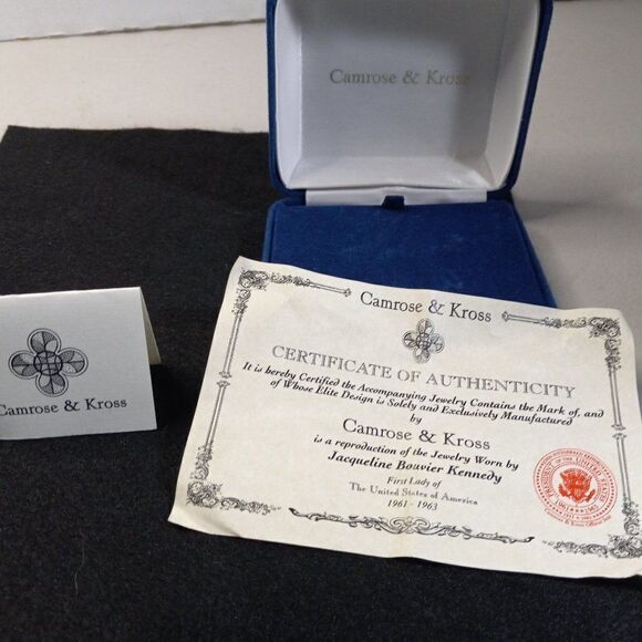 Camrose & Kross Jackie Kennedy JBK Reproduction Gemstone Cross in box with COA - Picture 4 of 8